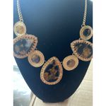 Statement Necklace Gold Chain Tortoise Shell‎ Bib Necklace Women Photo 1