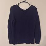 Talbots Navy Blue Ribbed 100% Cotton Boat Neck Sweater SP Photo 3