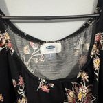 Old Navy  Short Sleeve Swing Top Off the Shoulder Women's Size Small Black Floral Photo 3