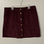 Adam Levine  Maroon Corduroy Button Down Skirt, Large Photo 0