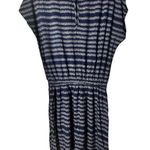 Gap  Women's Short Sleeve Navy and Red Floral Patterned  Elastic Waist Dress Photo 1