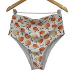 Current Tyed 2 Piece Swimsuit Bikini High Waisted Peaches Print White Womens XL Photo 4