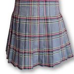 No Boundaries  Skirt Micro Mini Gray Magenta Plaid Pleated Retro Tennis Prep Photo 5