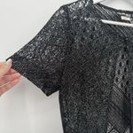 Sharade of California Vintage Black Fringe Overlay Metallic Top Size 8 Photo 1