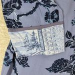 Soft Surroundings Tranquil Blooms Kimono Shirt XL Blue Floral Velvet Burnout New Photo 8