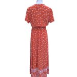 Medium Fall Maxi Dress Long Boho Medium Wrap Dress Cottage Prairie Orange Dress Photo 12