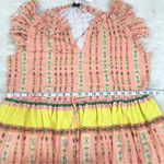 Gibson Latimer  Sleeveless Stripe‎ Print Midi Dress Orange Peach Size Large New Photo 11