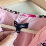 ZARA Floral Bomber Jacket Womens Size M Pink floral bomber Jacket Full Zip Up Photo 1