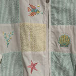 KORET FRANCISCA PETITES Patchwork Embroidery Sequin Sea Life Jacket Size Large Yellow Photo 2