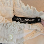 Dolce & Gabbana Gothic Look White Lace Trim Top Size 36 Photo 5