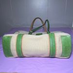 Coach  Leatherwear Hampton 5169 Khaki Cream and green canvas tote bag Photo 5