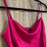 EXPRESS  Magenta Pink Satin Cowl Neck Midi Slip Dress, S Photo 3