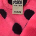 PINK - Victoria's Secret Pink Victoria’s Secret Plush Robe Hot Pink Black Polka Dot Size XS Photo 4