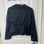 Bebe NWOT women’s black chic Moto one button blazer jacket smooth stretch size 8 Photo 4