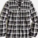 J.Crew Ruffleneck cotton-blend flannel popover in Berkshire plaid Sz XS Photo 0
