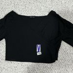 Womans Asos Design Curve Puffy Short Sleeve V Neck Cropped Top 18 Black Photo 0