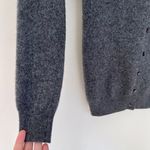 ZARA 100% Cashmere V-Neck Button Front Slim Fit Classic Cardigan Charcoal Gray Photo 1