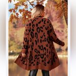 Angashion Leopard black & brown loose fit long outerwear sweater Photo 2
