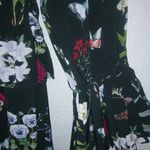 Joie  S Analena Boho Black Botanical Ruffle Floral Asymmetrical Dress Photo 6