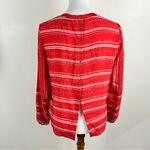 Red White Striped Quote Split Back Star Snap Blouse Size 2 (Maje S/M) Photo 1