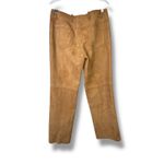 Ron Leal Chestnut Italian Genuine Leather High Waist Stitched Straight Leg Pant Brown Size 6 Photo 4