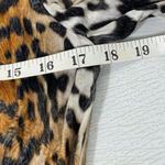 Generation Love Tan Black White Leopard Print Cowl Neck Blouse Size Medium Photo 8