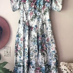 VINTAGE Early 1990's Floral Dress Open Back cottagecore prairie garden RARE Photo 0