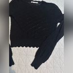 ZARA New without tags Black Long Sleeve lace Fitted Crop Blouse Photo 4