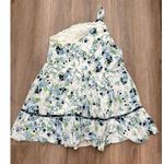 Free People Mini Dress Women Size Large White Blue All Mine One Shoulder Party Photo 4