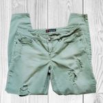 2B Bebe Serena Distressed Skinny Jeans Embellished Pockets Women 34 Green Photo 8