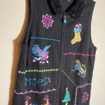 Vintage‎ Christmas Zip Cardigan Sweater Vest Purple Size 1X Photo 5
