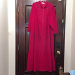 Vintage Vanity Fair Red Embroidered Long Sleeve House Dress Size XXL Photo 2