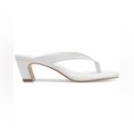 Steve Madden Women's Ninna Blade Heel Thong Sandals- White Leather- Size 9.5 Photo 1
