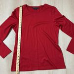 Pendleton Petite Red Long Sleeve Crew Neck Top Women's Size Medium Photo 3