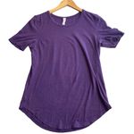 Lululemon  Womens Size 6‎ Love Crewneck Tee Heathered Darkest Magenta Pima Cotton Photo 2