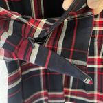 H&M ‎ cotton plaid Pleated BLOUSE with pearls SIZE 4, zipper back and sleeves Photo 5