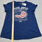 Janis Joplin Concert Shirt 2XL Blue Womens American Flag Concert Slit Tee Top Size XXL Photo 3