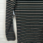 Abound  Raincheck Long Sleeve Black Striped Dress Side Ruched Bodycon Sz L Photo 6