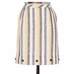 Anthropologie Edme & Eystlle "Cafe Awning" Linen Cream/Navy/Yellow Striped Skirt Photo 1