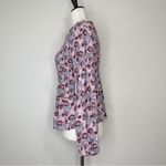 Calligraphie Boho Floral Smoked Romantic Long Sleeves Top Pink Size M Photo 3