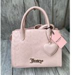 Juicy Couture Pink Satchel Bag – Embossed Logo & Heart Charm Photo 0