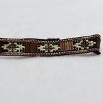 Artisan Handmade Woven Gold Metalic/Black/White Beaded Rope Bracelet Like New Photo 1