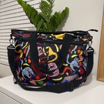 LeSportsac  rare RYAN baby tote carryon monkey printed bag shoulder crossbody Photo 2