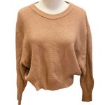 ZARA Tan Ribbed Sweater Oversized Knit Brown Crop M Photo 1