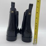 Sam Edelman Womens 6 Rain Boots Tinsley Black Patent Composition Leather Ankle Photo 3