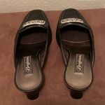 Brighton New  Steph Black Loafer Slip Leather Croc Buckle Floral Detail Sz 6M Photo 4