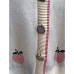Peach Print Cardigan Sweater Button Down Knitwear Aesthetic Cute Outfit Pink Size M Photo 3