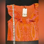ZARA  Orange and Pink Patterned Sleeveless Top size L NWT Photo 9
