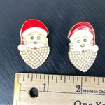 Serra  Santa Claus Christmas Earrings Rhinestone Pearl Beard Photo 7