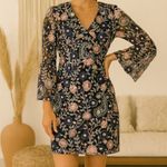 Monique Lhuillier ML x Anthropologie Mini Dress in Black Floral Photo 9